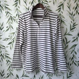 Talbots White and Purple Long Sleeve Tee